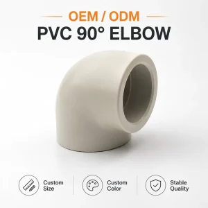 Hot Melt Plastic Pipe Fitting Corrosion Resistant PPH 90 Degree Equal Elbow for Chemical Wastewater Treatment Pipeline