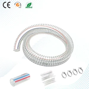 Hygienic Industrial PVC Transparent Suction Hose With Wire Helix Flexible Anti-abrasion Reinforced Plastic Hose