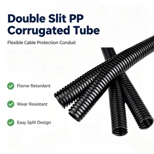 ID6.6mm Corrugated Hose Flame Retardant Flexible Plastic Cable Protection Tubing Wear Corrosion Resistant Conduit