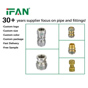 IFAN OEM Brass Compression Connector PEX Water Pipe Water Supply Brass Compression Fittings