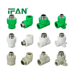 IFAN Plumbing Materials Manufactures Brass Insert Plastic Polypropylene Green All Types PPR Pipe Fittings For Water Supply