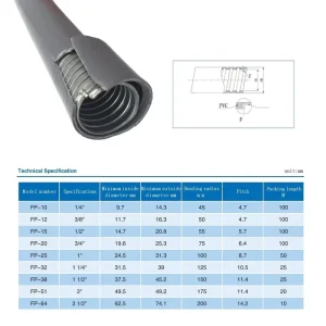 IP68 Waterproof Electrical Galvanized Steel Liquid Tight Pvc Coated Pipe Corrugated Metal Flexible Conduit