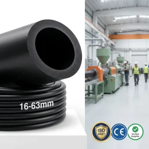 ISO 4427 HDPE Irrigation Coiled Pipe PN16 PE100 16-32mm High Pressure Flexible Black Coiled Tube Roll For Garden Water