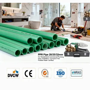 ISO15874 Certified 2 1 Inch PN20 PPR Water Supplying 25mm PPR Pipe Plumbing Pipe For International Quality Standards
