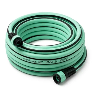 Industrial Grade 150ft Hybrid Garden Hose 5/8″ 16mm ID 450 PSI High Pressure Mint Green Water Pipe for Farm Large Area Watering