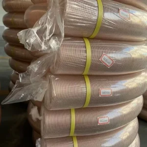 Industrial PU Ducting Hose Steel Wire Reinforced Chemical Resistant Plastic Modling Type Extruding Processing