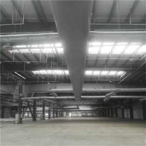 Industrial Style HVAC FR Fabric Air Duct Pipe Square Shape Various Applications Heating Hospitals Gyms Laundries Halls Basements