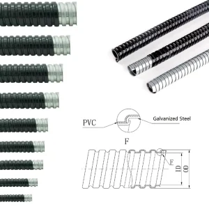 JAR Square Lock Metal Flexible Conduit PVC Coated Galvanized Steel Pipe for Electrical Wire Protection