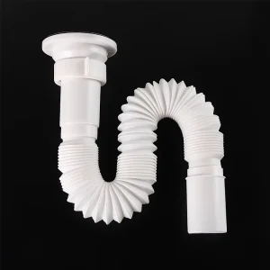 Kitchen and Bathroom Flexible Plastic Expandable Drain Hose Universal Washbasin Drain Hose with S-trap