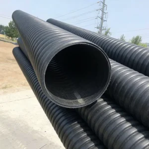 Large Diameter Corrugated HDPE Pipe Spiral Wound Design For Industrial Water And Sewage Drainage