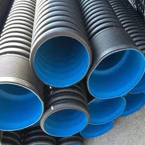 Large Diameter HDPE Double Wall Corrugated Pipe Underground Sewer Drainage Pipe Durable Corrugated Plastic Tube