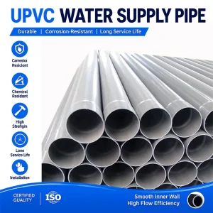 Large Diameter UPVC Water Supply Pipe Pressure Resistant Plastic Pipe for Municipal Water Distribution Projects