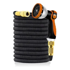 Latex 3/4″ 25 50 75 100 150 200 FT Car Wash Flexible Expandable Garden Water Magic Hose With Home Use