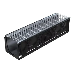 Light Duty Plastic Drainage Channel with Grate for Pedestrian Areas and Gardens