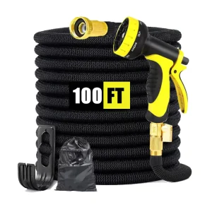 Lightweight 100ft Expandable Garden Hose with Latex Aluminium & Metal Connector Garden Watering Hose for GardenPatio Cleaning