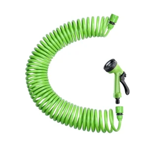 Lightweight 15M Retractable Coil Garden Water Hose EVA Plastic Anti Abrasion Wall Mountable Hose Reels