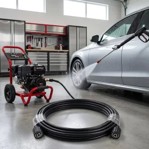 Long Black Rubber High Pressure Power Hose Durable Water Jet Spray Pipe for Car Washing Cleaning Washer Machine