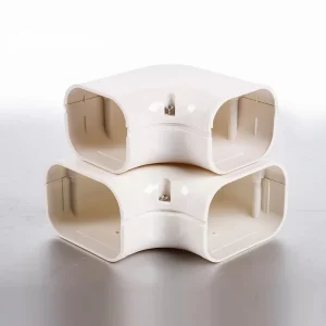 Made in China HVAC AC Duct Pipe Trunking PW PVC Flat Bend 90 Plastic AC Pipe Cover and Accessories