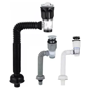 Manufacturer Factory Retail Supply PVC Flexible Anti-odor P Trap Water Drainage Pipe Pop-Up Bolt Wash Sink Drain