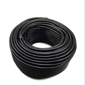 Manufacturer Zip Steel PVC Coated Square Lock Electrical Conduit Corrugated Pipe Flexible Zipper Flame Resistant Hose Black Gray