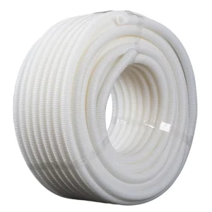 Medium Duty 16mm White PVC Flame Retardant Electrical Corrugated Conduit ISO Standard Flexible Plastic Tube Pipe