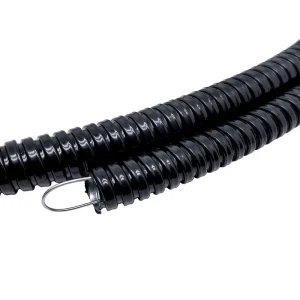 Metal Flexible Corrugated Steel Pipe PVC Coated Flame Resistant Electric Cable Protection 3/8″-6″ Sizes Black & Gray