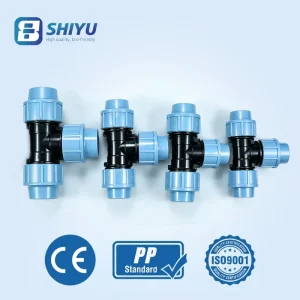 Metric PP 3 Way Pipe Fitting Light Blue Polypropylene Tee 20 110mm Full Size Range for Irrigation