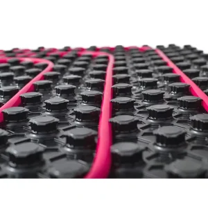 Modern Castellated HIPS Panel Floor Heating 20mm EPS Foam Board 16mm PERT Pipe Hydronic Driveway System Black