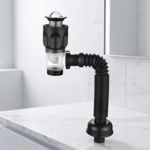 Modern China Factory Bathroom Basin Waste Drain Pipe PP PVC SS Chrome Plated Easy Installation 3-Year Warranty Huben Brand Model