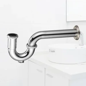 Modern Design Bathroom Accessories P Type Linear 304 Stainless Steel Floor Drain Trap for Basin Sink for Bathroom