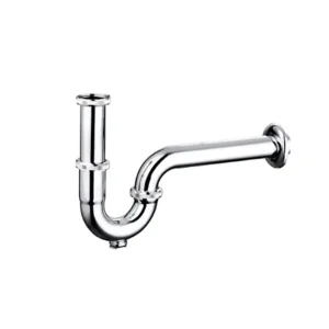 Modern Design Chrome Plated P Trap Waste Water Siphon Drain for Bathroom G1 1 4 with Clean Port