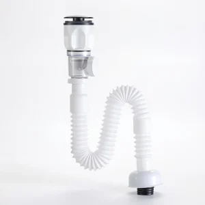 Modern Design Horizontal Drain Basin Sink Plastic Cover Hotel Use Chrome Plated Bathroom Drain Pipe Kit Flexible Anti Odor
