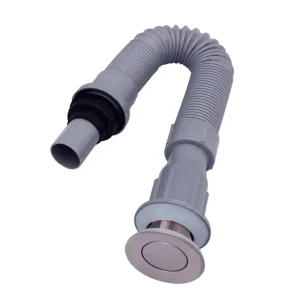 Modern Design Plastic Universal Dark Grey Curved Drain Pipe with Extendable Basin Drainer for Kitchen Bathroom
