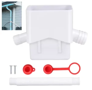 Modern Integrated Plastic Rainwater Collection System Dual Water Outlets Downspout Garden Supplies