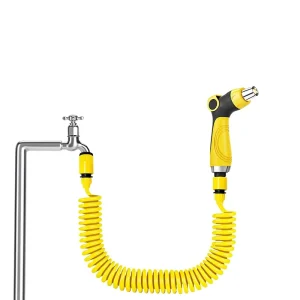 Multifunctional Water Gun Spring Telescopic Soft Hose EVA Material Adjustable Nozzle Easy Install Watering Car Washing Rinsing