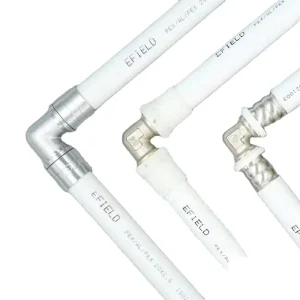 Multilayer Composite Pex Pipes Connected with Brass Press Fittings for Plumbing Supply System