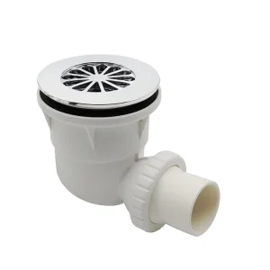 New Design ABS White Bathroom Shower Plastic Floor Drain With ABS Plated Floral Cover