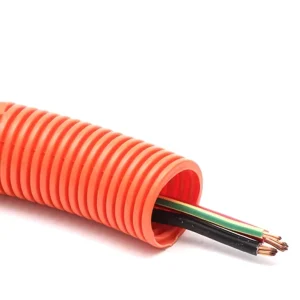 OEM Factory Orange Corrugated Conduit Flame Retardant Plastic Electrical Tube Flexible Pipe 25 50mm