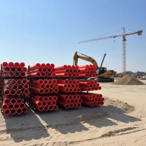 Orange Flexible Plastic Tube Electrical Protection Pipe Power Cable Conduit MPP Power Pipes Conduit Pipes Electrical