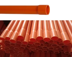 Orange High Voltage Power Cable Protection PVC Pipe for Smart City Infrastructure Underground Duct