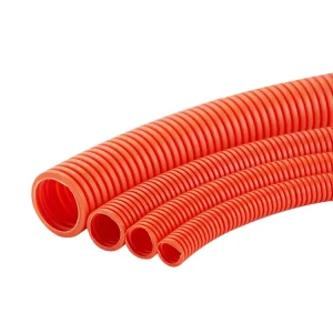 Orange PVC 20mm Flexible Corrugated Pipe Fireproof Retardant Plastic Tubes