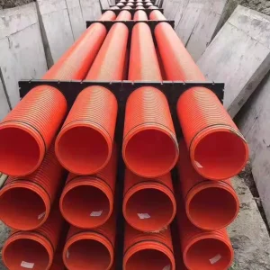 Orange red Flexible Durable MPP Power Pipe Anti aging Cable Conduit Electrical Conduit Direct Burial Protective Sleeve Pipe