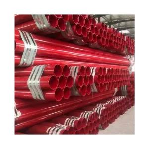 Outer Galvanized Lined Blue Plastic Coated Steel Pipe Tube