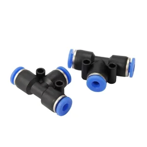 PE 4 6 8 10 12 14 16mm Plastic Brass T-type Three-way Pneumatic Quick Push Connector 0~1.0Mpa for Irrigation Misting Nozzle