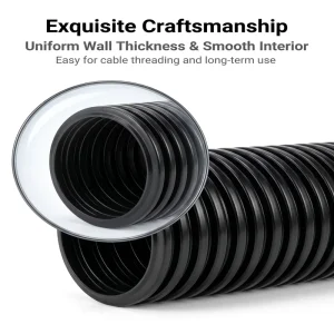 PE Corrugated Conduit for Indoor Cable Management High Flexibility Plastic Tube for Wire Protection