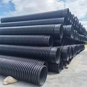 PE Double Wall Corrugated Pipe SN8 High Pressure Flexible Durable Heavy Duty Rainwater Drainage Underground 500mm Sewer Drainage