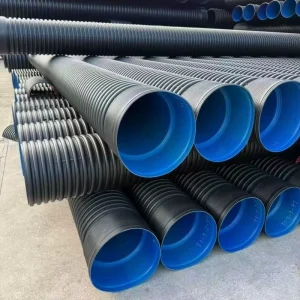 PE Double Wall Corrugated Pipe SN8 High Pressure Heavy Duty Rainwater Drainage Pipe Underground 600mm Sewer Drainage Pipeline