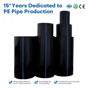 PE HDPE Water Supply Pipe High Pressure Hot Melting Connection DN250mm DN400mm for Municipal Supply