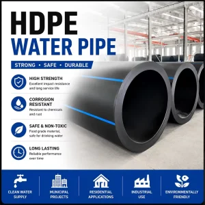 PE100 100 Virgin HDPE Water HDPE Pipes Pipelines Plastic PE Pipes 110mm 160mm 200mm 315mm 600mm 1000mm HDPE Pipe for Irrigation