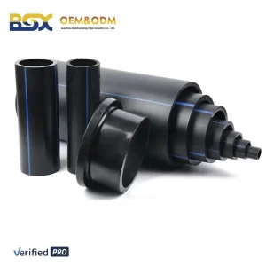 PE100 HDPE Water Pipe 110mm 200mm PN10 PN16 Drinking Water Supply Tubing Black Plastic Pipe ASTM D3350